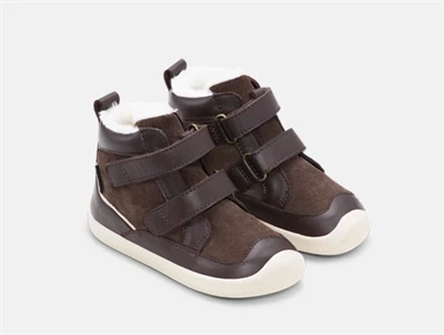 Bundgaard Marley vinterstøvle dark brown med uldfor og velcrolukning