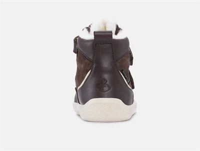 Bundgaard Marley vinterstøvle dark brown med uldfor og velcrolukning