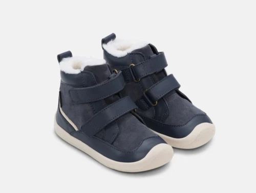 Bundgaard Marley vinterstøvle navy med uldfor og velcro lukning