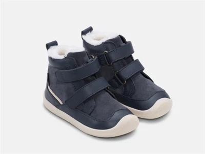 Bundgaard Marley vinterstøvle navy med uldfor og velcro lukning