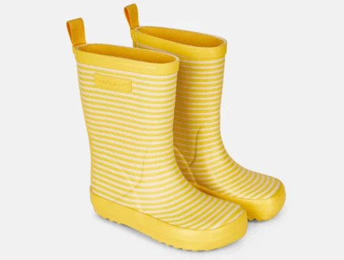Bundgaard Charly gummistøvle i gul med striber og refleks bagpå