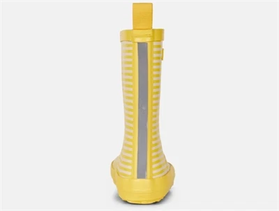 Bundgaard Charly gummistøvle i gul med striber og refleks bagpå