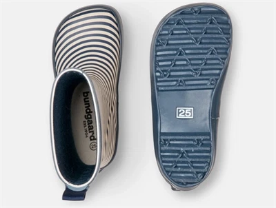 Bundgaard Charly gummistøvle i navy med striber og refleks bagpå