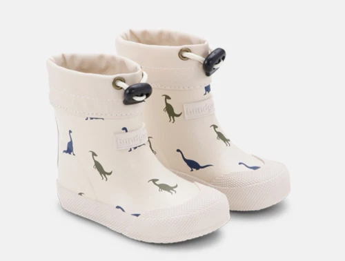 Bundgaard Cover gummistøvle ivory dino med justerbar lukning