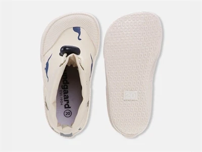 Bundgaard Cover gummistøvle ivory dino med justerbar lukning- set nedefra og oppefra