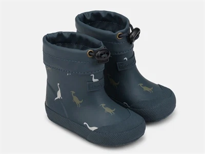 bundgaard malik vintergummistøvle navy dino set forfra