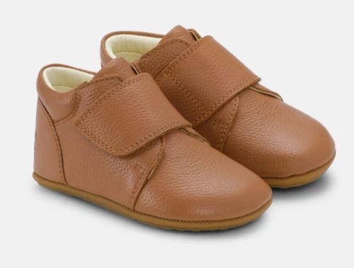 Bundgaard Tannu hjemmesko i cognac læder med velcro