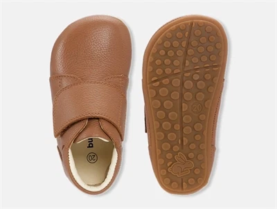 Bundgaard Tannu hjemmesko i cognac læder med velcro