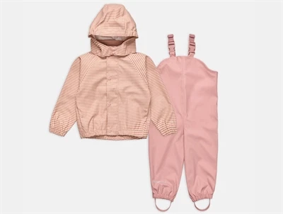 Bundgaard Cali regnsæt vintage rose stribet med seler