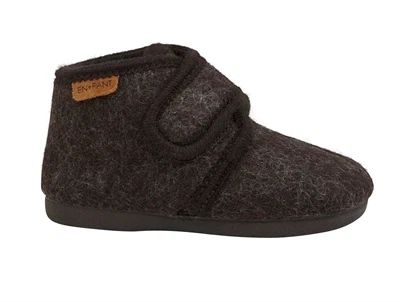 En Fant uldfutter chocolate melange med gummisål set fra siden