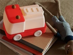Liewood aurora red mix firetruck natlampe Winston