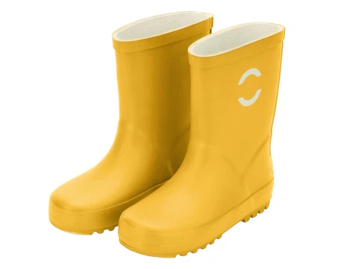 gule gummistøvler fra Mikk-Line set forfra