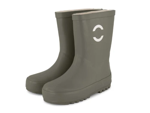 olivengrønne gummistøvler fra Mikk-Line forfra