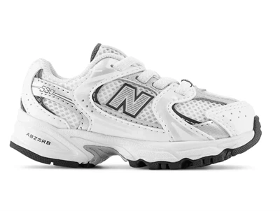 New Balance 530 sneaker hvid med elastiksnørebånd og mesh