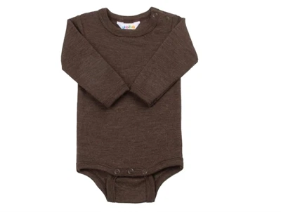 Joha body i brun merinould med lange ærmer