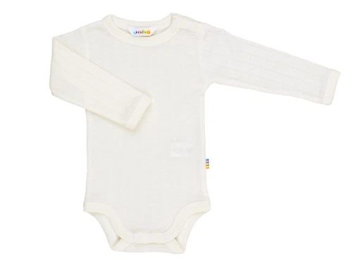 Joha body i natur merinould og silke med trykknapper