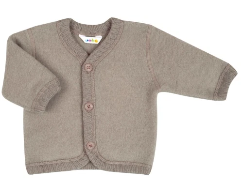 Joha cardigan sesam melange i merinould med knapper