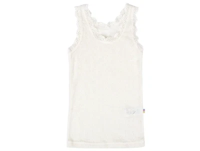 Joha undertrøje i hvid uld og silke med blonde