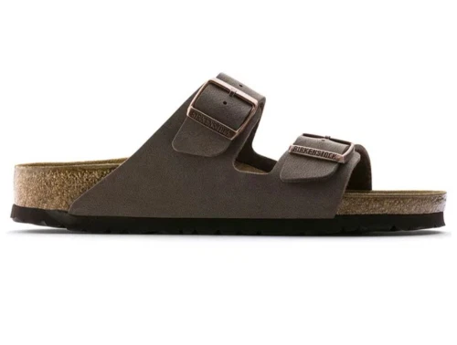 Birkenstock Arizona sandal brun Birkibuc set fra siden