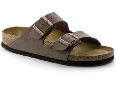 Birkenstock Arizona sandal brun Birkibuc set skråt forfra