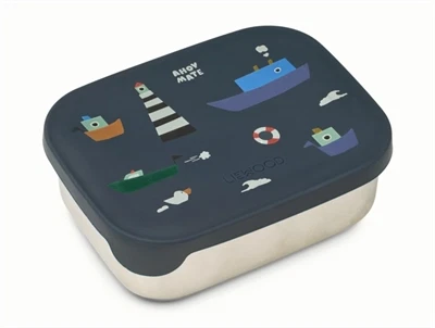 Liewood Arthur lunchbox med silikone låg og sejlprint