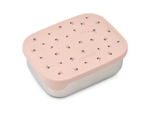 Liewood Arthur madkasse i rosa med cherry heart print paa laag