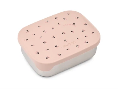 Liewood Arthur madkasse i rosa med cherry heart print paa laag