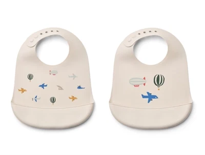 Liewood Tilda hagesmæk i ecru med fly og luftballon print