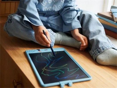 Liewood Zora magic drawing board i brug af barn