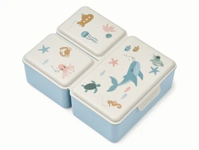 Liewood Driss lunchbox i sandy med havdyr print