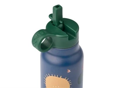 Liewood Falk vandflaske universe classic navy med sugerørslåg