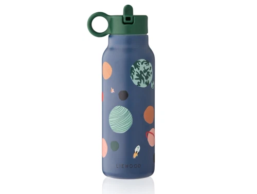 Liewood Falk vandflaske universe classic navy med sugerørslåg
