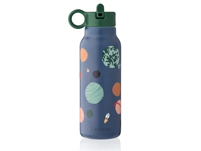 Liewood Falk vandflaske universe classic navy med sugerørslåg