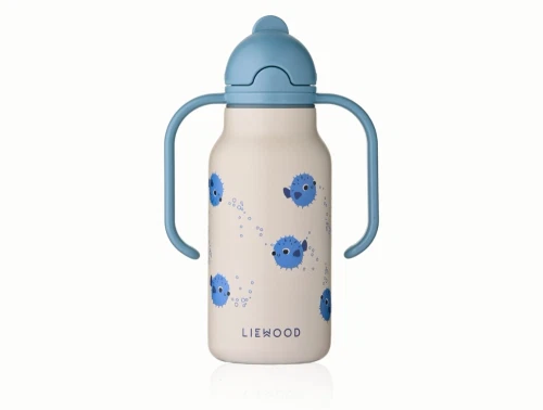 Liewood Kimmie drikkedunk i sandy med pufferfish print 250 ml