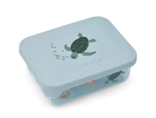 Liewood Ako snackboks i sea creature sandy med låg