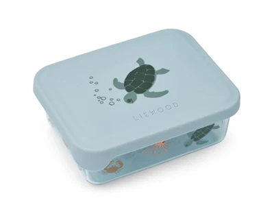 Liewood Ako snackboks i sea creature sandy med låg