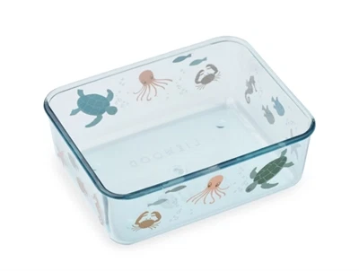 Liewood Ako snackboks i sea creature sandy med låg