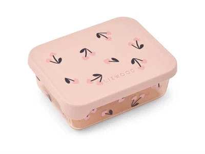 Liewood Ako snackboks i rosa med cherry heart print