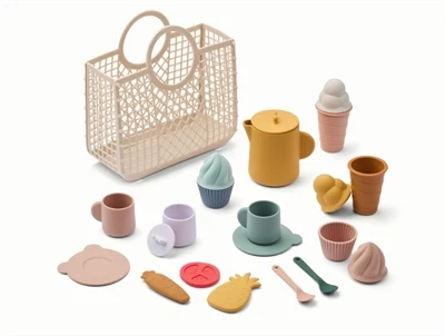 Liewood Elna picnic legesæt i sandy multi mix med kurv og silikonelegetøj