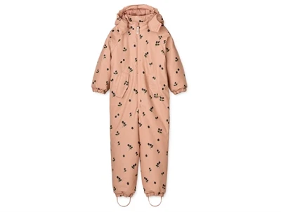 Liewood Maddy gummiflyverdragt i rosa nuance med blomsterprint