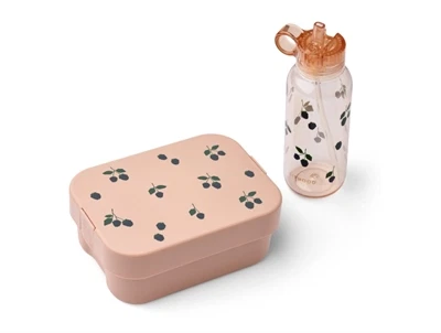 Liewood Chelsey madkasse sæt i berry og pale tuscany med drikkedunk og bestik