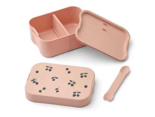 Liewood Kamil madkasse i berry og pale tuscany med bestik