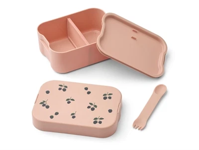 Liewood Kamil madkasse i berry og pale tuscany med bestik