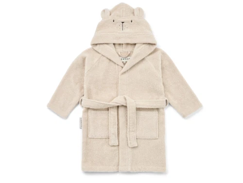 Liewood badekåbe til børn med isbjørn og bindebælte