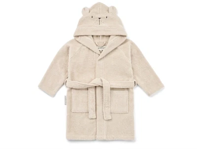 Liewood badekåbe til børn med isbjørn og bindebælte