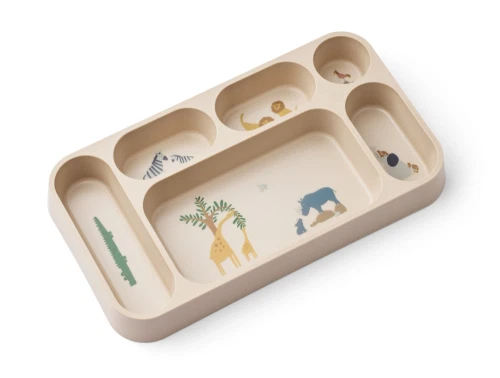 Liewood Mosu divideret tallerken all together / sandy med seks rum