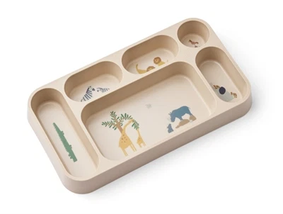 Liewood Mosu divideret tallerken all together / sandy med seks rum