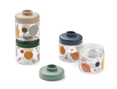 Liewood Dominique babymad beholdere universe / classic navy 4-pak