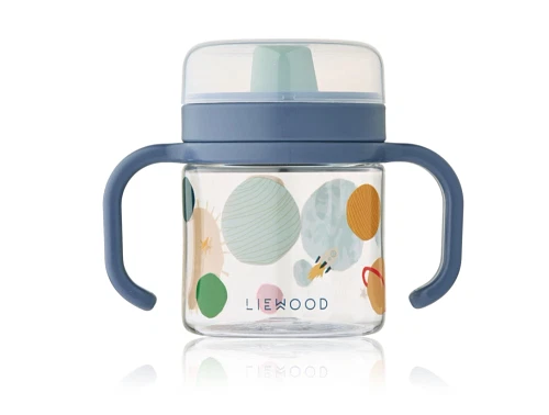 Liewood Kylo drikkekop i universe / classic navy med planet-print og håndtag