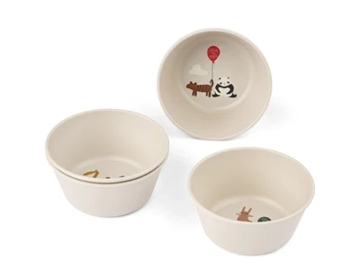 Liewood Cees skålesæt around the world sandy med fire skåle